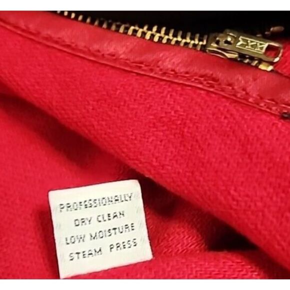 Vintage Jones New York‎ Wool Long Coat Petite XL Peacoat Black with Red Lining - Picture 4 of 15